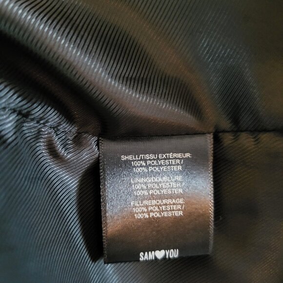 Sam Edelman Moto Biker Zip Cuff Black Jacket Leather Texture Womens Large - Picture 16 of 16